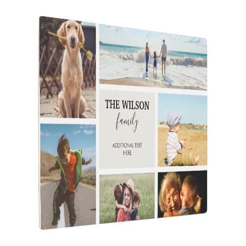 Personalized 6 Photo Family Memories Collage Metal Print