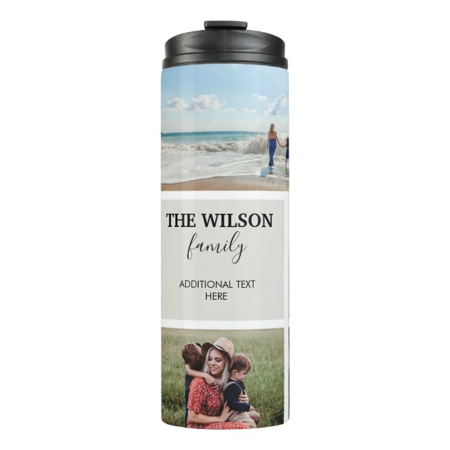 Personalized 6 Photo Family Memories Collage Thermal Tumbler (Front)