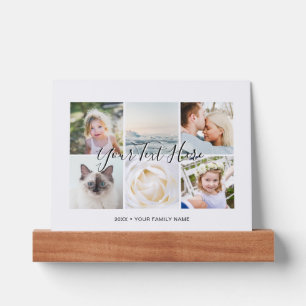 Personalized 6 photos Collage and Typography Picture Ledge