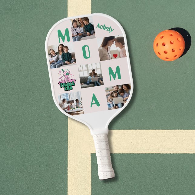 Personalized 6 Photos Pickleball Mom Lover Pickleball Paddle (Creator Uploaded)