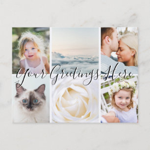 Personalized 6 photos Universal Greetings Postcard