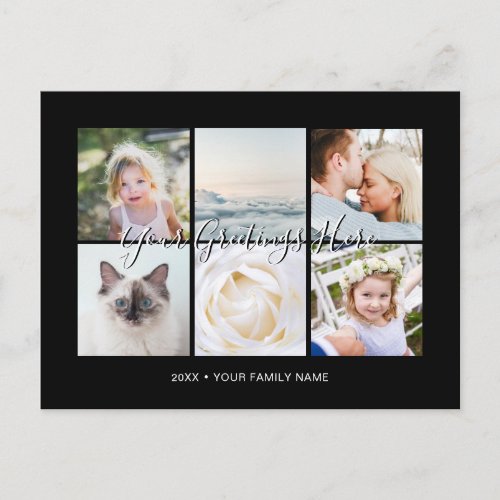 Personalized 6 photos Universal Greetings Postcard