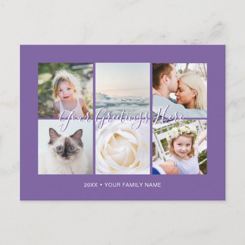 Personalized 6 photos Universal Greetings Postcard