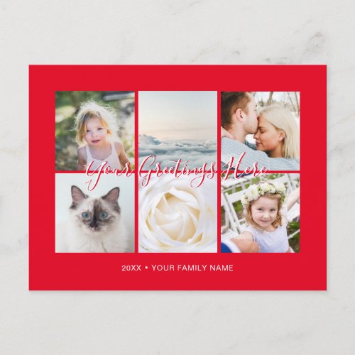 Personalized 6 photos Universal Greetings Postcard