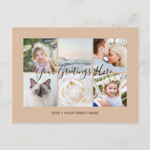 Personalized 6 photos Universal Greetings Postcard