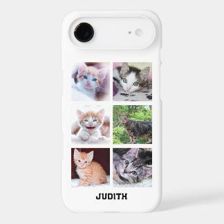 Personalized 6 Square Pet Photo Collage White iPhone 17 Air Case