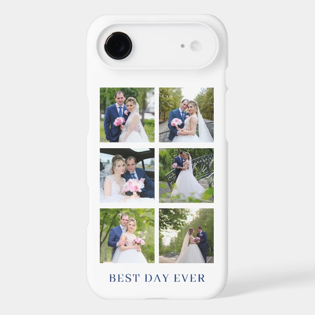 Personalized 6 Square Wedding Photo Collage Case-Mate iPhone Case (Back)