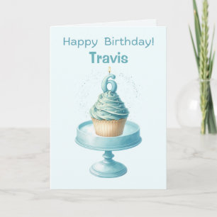 Personalized 6th Birthday Cupcake Card