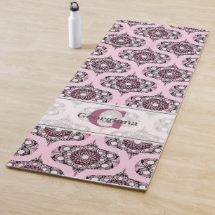 Personalized 70s Dusky Rose Cherry Blossom Mandala Yoga Mat