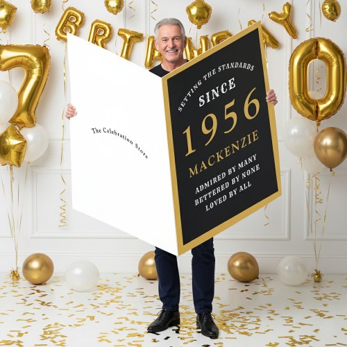 Personalized 70th Birthday 1956 Black Gold Huge