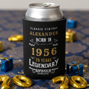 Personalized 70th Birthday 1956 Vintage Legendary Can Cooler