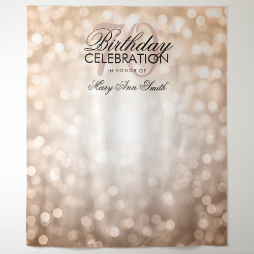 Personalized 70th Birthday Backdrop Rose Gold