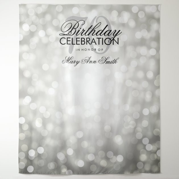 Elegant Silver And Black 70th Birthday Banner Party Backdrop Greeting Cards Party Supply Party Supplies