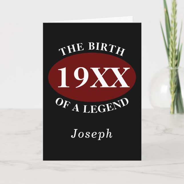 Personalized 70th Birthday Birth Of A Legend Retro Card (Front)
