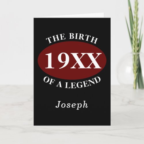 Personalized 70th Birthday Birth Of A Legend Retro Card