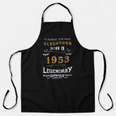 Personalized 70th Birthday Born 1953 Vintage Black Apron (Front)