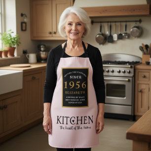 Personalized 70th Birthday Cook Chef Baker Pink Apron