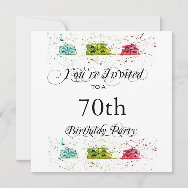 Personalized 70th Birthday Party Invitations (Front)