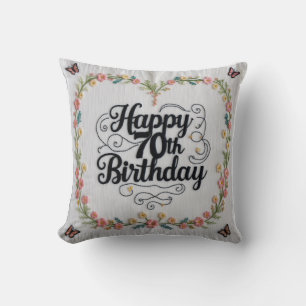 Personalized 70th Birthday Throw Pillow: A Unique Throw Pillow