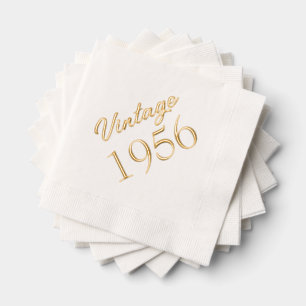 Personalized 70th Birthday Vintage 1956 Foil Napkins