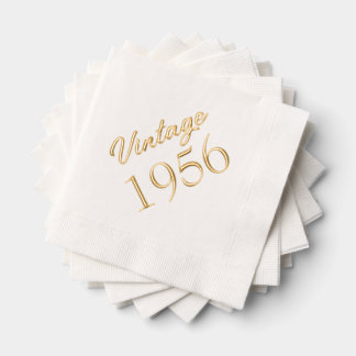 Personalized 70th Birthday Vintage 1956  Foil Napkins