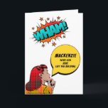 Personalized 70th Birthday Vintage Comic Funny Card<br><div class="desc">Say happy birthday and have some fun with this vintage retro style halftone style comic book birthday card with that "over the hill" vibe. Easily customized using the template provided.</div>