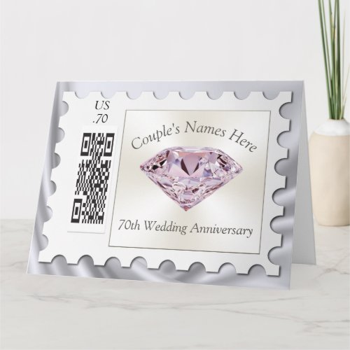Personalized 70th Wedding Anniversary Card