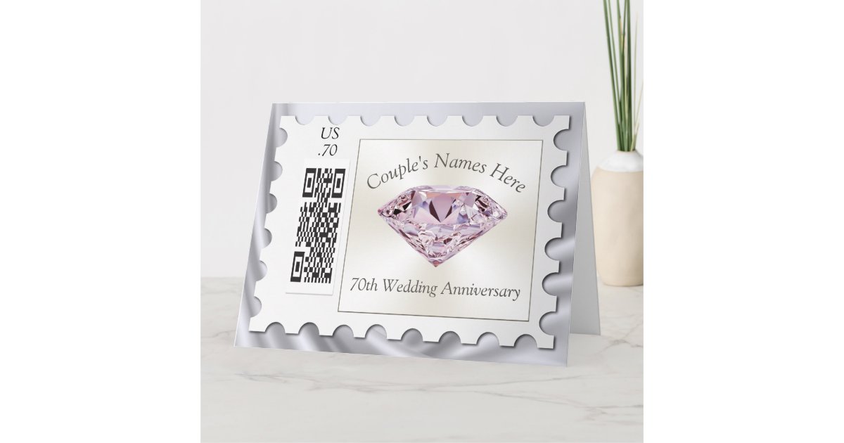 Personalized 70th Wedding Anniversary Card | Zazzle