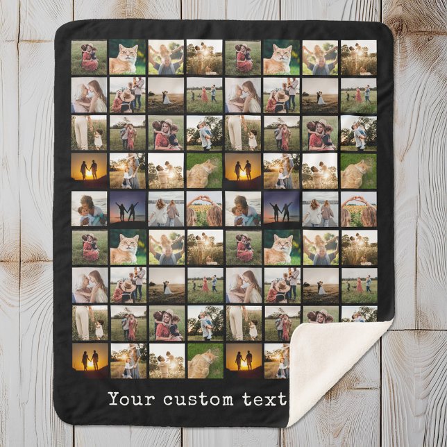 Personalized 72 Photo Collage Sherpa Blanket (Creator Uploaded)