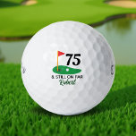 Personalized 75th Birthday Gift for Golfer Golf Balls<br><div class="desc">Celebrate a milestone with a personal touch! These custom golf balls make the perfect 75th birthday gift for any golf lover. Add a name, short message, or fun saying like "And Still on Par" or "Happy Birdie" to create a unique keepsake that’s as special as their big day. Great for...</div>