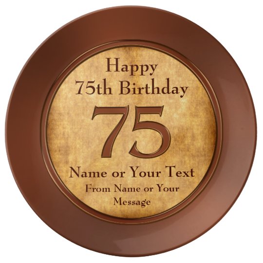 Personalized 75th Birthday Gift Ideas For A Man Dinner Plate
