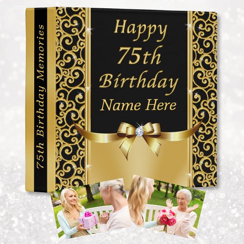 Personalized 75th Birthday Gifts 75th Photo Album 3 Ring Binder