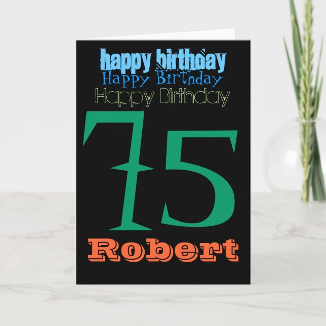 Personalized 75th Birthday Greeting Card (Front)