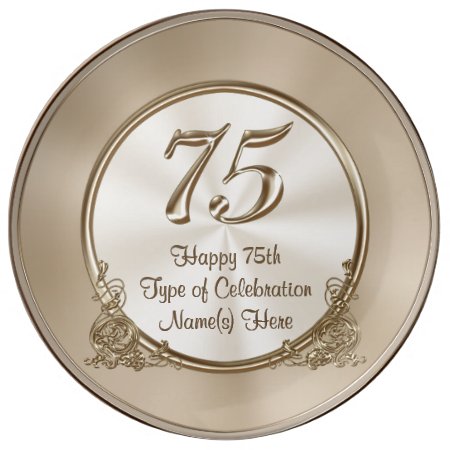 Personalized 75th Birthday Ideas For Mom Or Wife Porcelain Plate