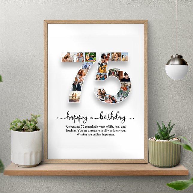 Personalized 75th Birthday Photo Collage Poster (Creator Uploaded)