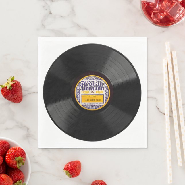 Personalized 78 Vinyl Record Design Paper Napkins (Insitu)