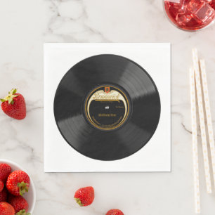 Personalized 78 Vinyl Record Design Paper Napkins