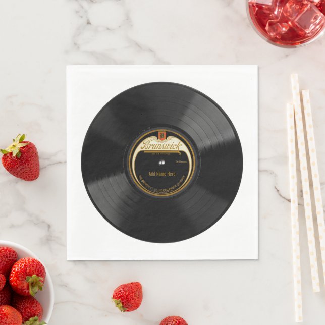 Personalized 78 Vinyl Record Design Paper Napkins (Insitu)