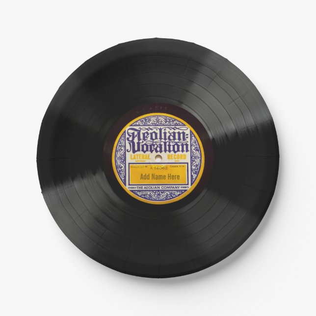 Personalized 78 Vinyl Record Design Paper Plates (Front)