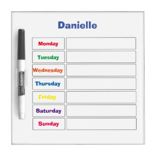 Personalized 7-Day Calendar Dry Erase Board