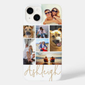 Personalized 7 Photo Collage Custom Colors Case-Mate iPhone Case (Back)