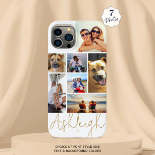 Personalized 7 Photo Collage Custom Colors Case-Mate iPhone 14 Case