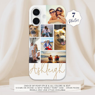 Personalized 7 Photo Collage Custom Colors iPhone 8/7 Case