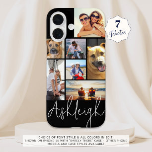 Personalized 7 Photo Collage Custom Colors iPhone 8/7 Case