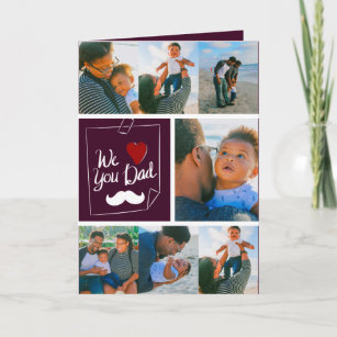 Personalized 7 Photo Collage First Father's Day  C Card