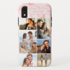 Personalized 7 Photo Collage on Pink Marble