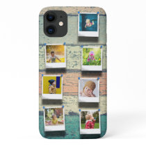 Personalized 7 Photo Collage Vintage Wood Planks iPhone 11 Case Personalized 7 Photo Collage Vintage Wood Planks iPhone 11 Case