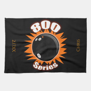 Personalized 800 Series in Black & Orange Bowling Kitchen Towel