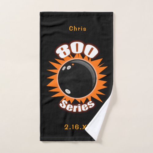 Personalized 800 Series with date  name Bowling Hand Towel