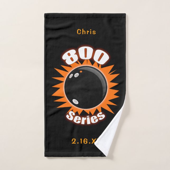 Personalized 800 Series with date & name, Bowling Hand Towel (Hand Towel)
